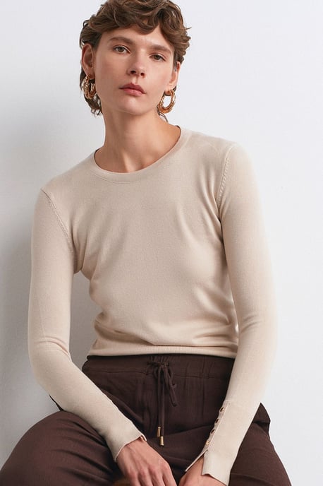 Geribbelde Crew Neck Slim Fit Trui - Image 5