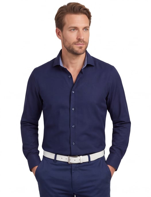 Olymp overhemd Luxor 24/Seven navy Modern Fit effen - Image 1
