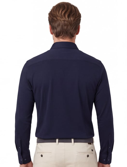 katoenen Olymp overhemd donkerblauw slim fit - Image 2