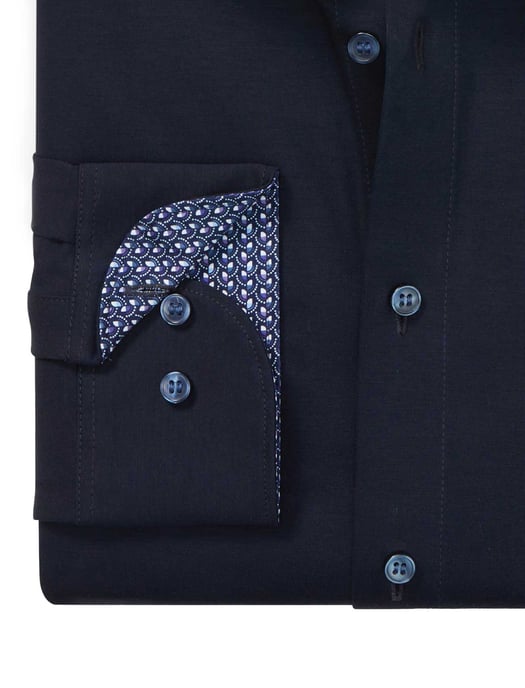 katoenen Olymp overhemd donkerblauw slim fit - Image 3
