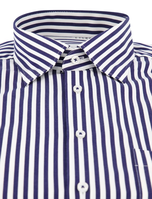 katoenen Eterna overhemd donkerblauw wijde fit gestreept - Image 3