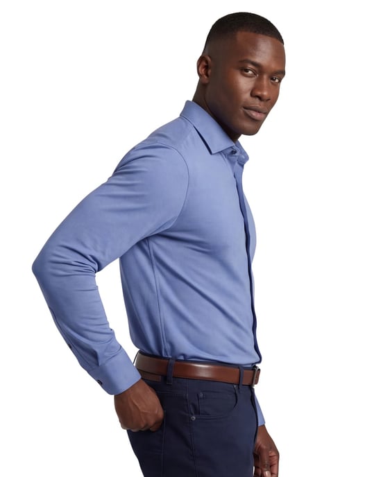 Olymp overhemd level five body fit jersey blauw - Image 2