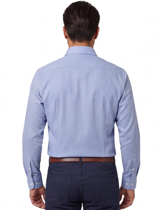Olymp overhemd blauw normale fit katoen strijkvrij - Image 2