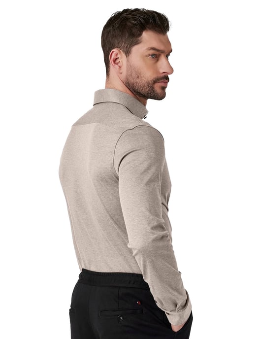 Desoto Luxury Hai overhemd beige katoen semi-wide collar - Image 2