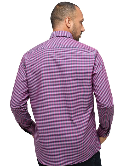 Eterna casual overhemd Comfort Fit roze blauw geruit katoen - Image 2