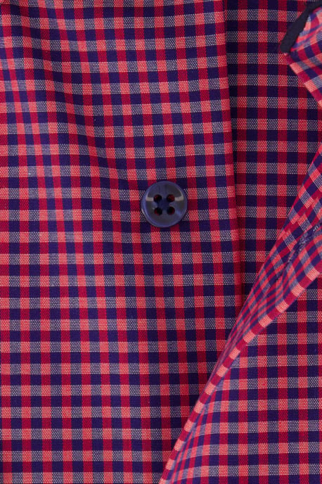 Eterna casual overhemd Comfort Fit roze blauw geruit katoen - Image 4