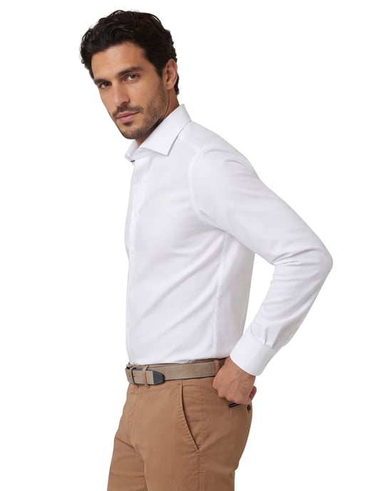 katoenen Olymp overhemd effen wit slim fit - Image 2