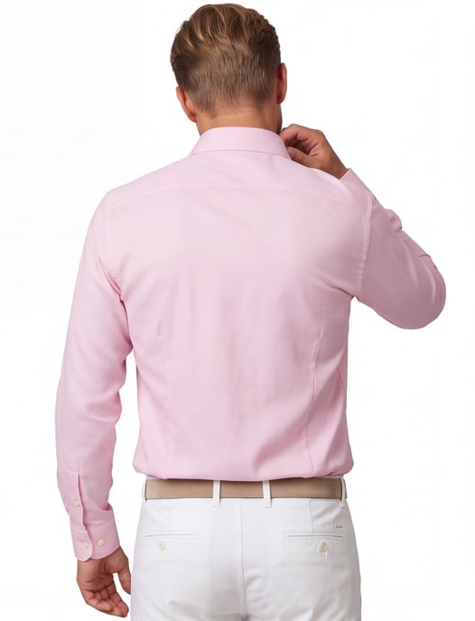Overhemd Eterna normale fit roze strijkvrij - Image 2