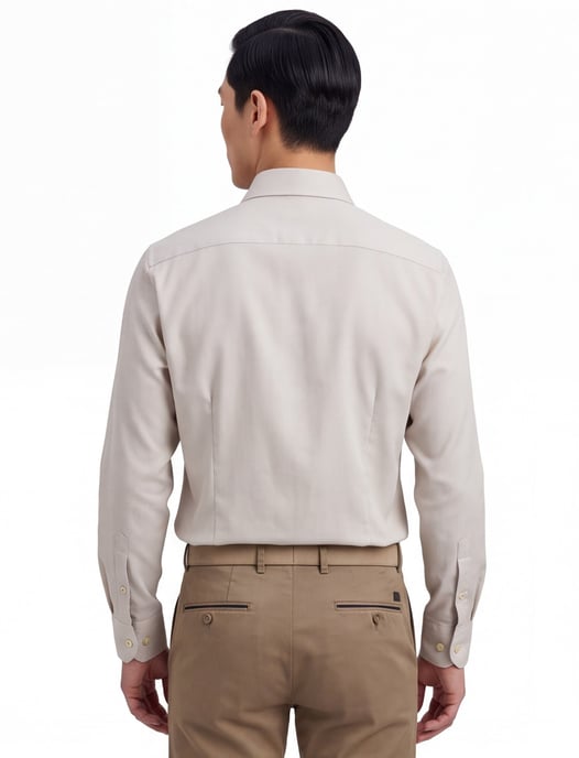 Strijkvrij overhemd beige Seidensticker Slim Fit katoen - Image 2