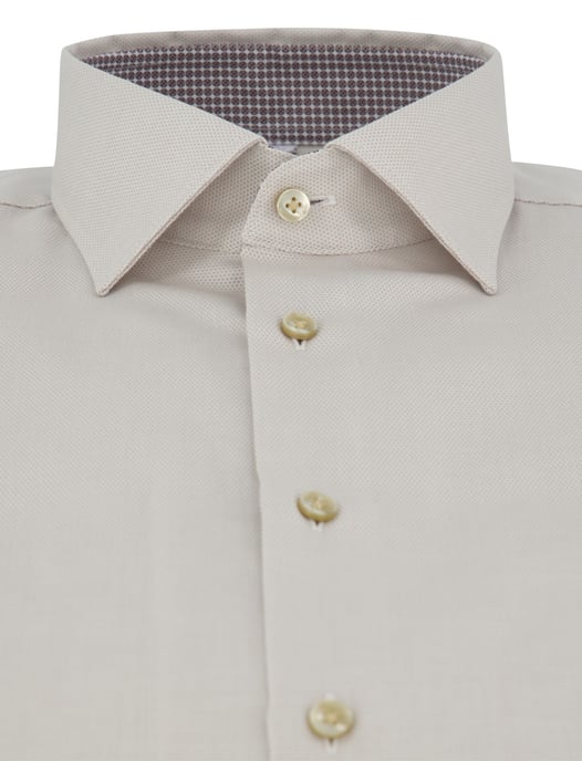 Strijkvrij overhemd beige Seidensticker Slim Fit katoen - Image 3