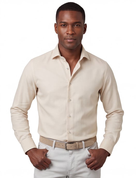 Beige katoenen overhemd Eterna 1863 Modern Fit - Image 1
