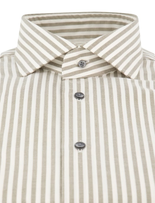 Michaelis overhemden groen wit gestreept slim fit strijkvrij - Image 3