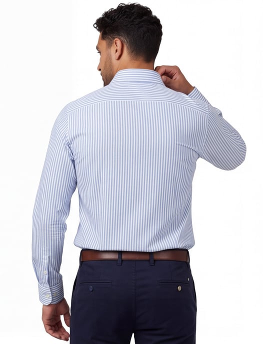 Cavallaro napoli overhemd blauw gestreept katoen - Image 2