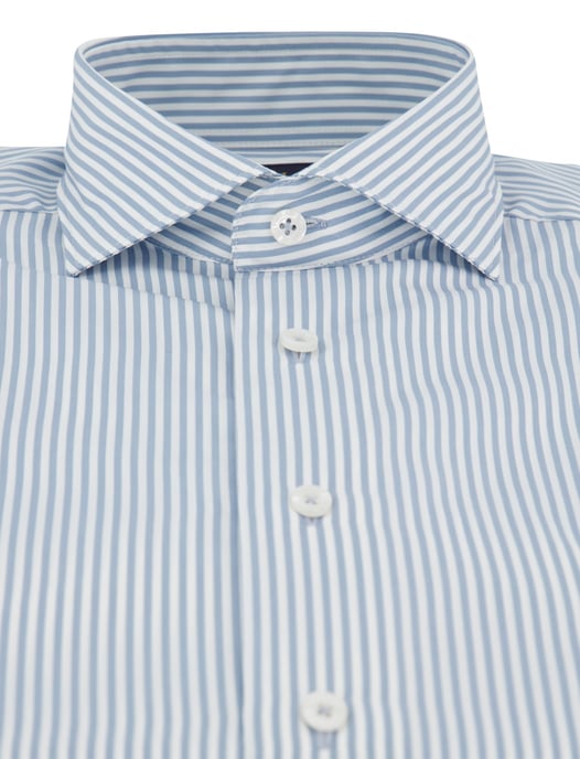 Cavallaro napoli overhemd blauw gestreept katoen - Image 3