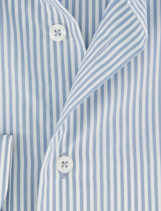 Cavallaro napoli overhemd blauw gestreept katoen - Image 4