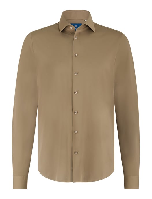Overhemd Blue Industry beige effen stretch - Image 1