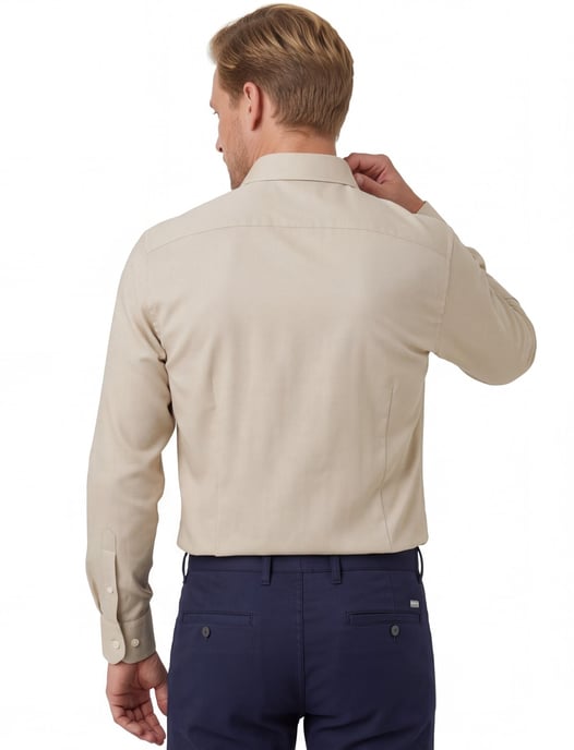 Beige katoenen overhemd Eterna Modern Fit strijkvrij - Image 2
