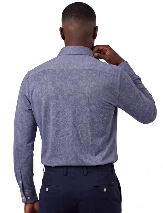 Overhemd Olymp blauw geprint wide spread boord - Image 2