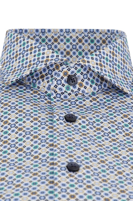 Olymp overhemd blauw geprint modern fit katoen - Image 3