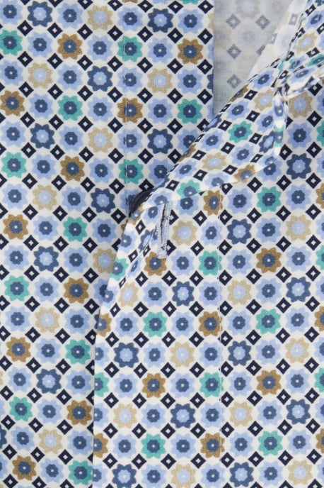 Olymp overhemd blauw geprint modern fit katoen - Image 4