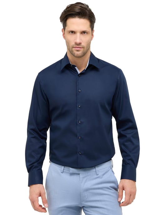 Navy Eterna overhemd Modern Fit - Image 1