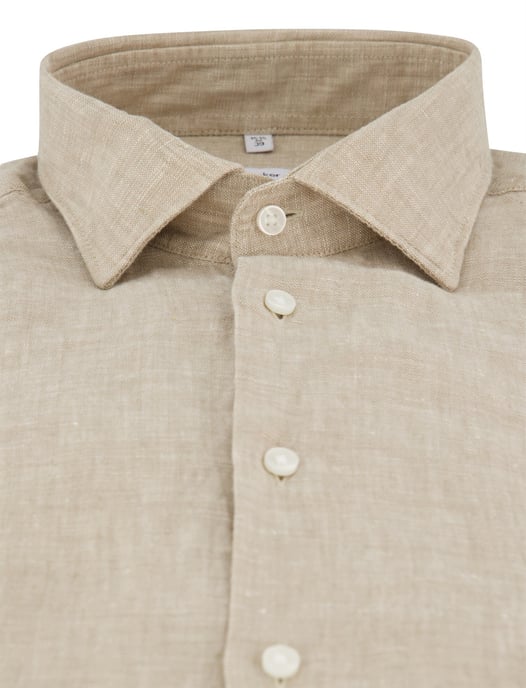 Linnen overhemd beige Seidensticker Slim Fit effen - Image 3