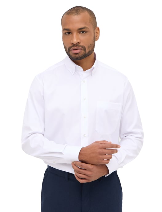 Eterna katoenen overhemd strijkvrij Comfort Fit wit button-down - Image 1