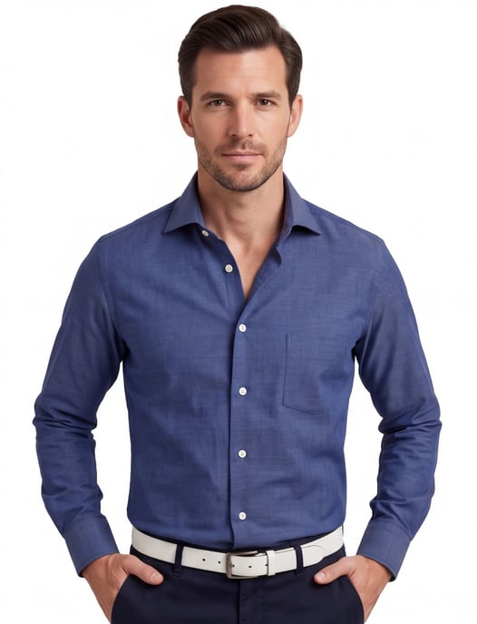 Eton classic fit overhemd blauw katoen - Image 1
