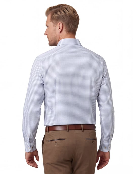 Overhemd wit Eterna Comfort Fit geruit katoen - Image 2