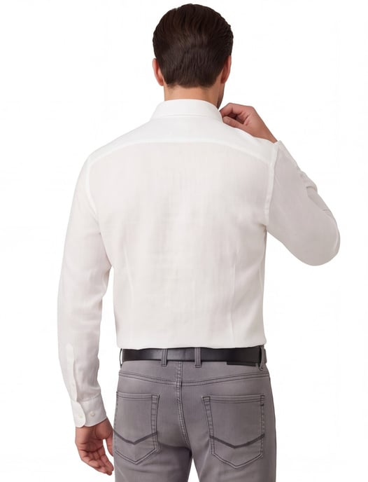Linnen overhemd wit Seidensticker Slim Fit effen - Image 2