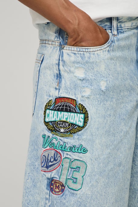 Varsity Applique Longline Jorts - Image 3