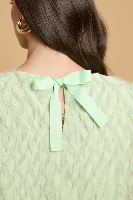 Flared Sleeve Tie Back Blouse - Image 2