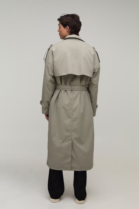 Oversized Fit Twill Trench Coat - Image 2