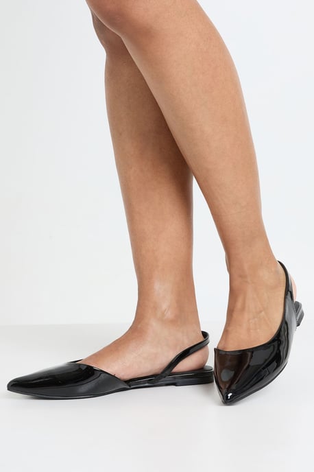 Wide Fit Slingback Patent Pointed Flats - Image 1