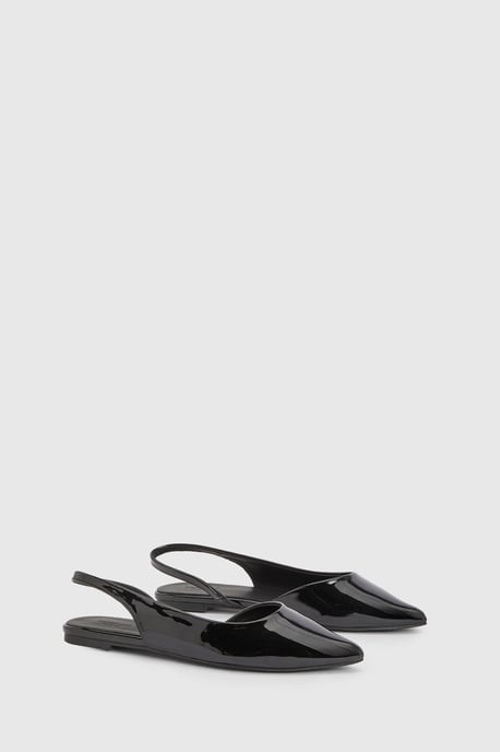 Wide Fit Slingback Patent Pointed Flats - Image 3