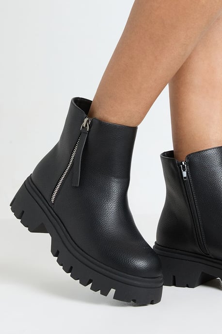 Wide Fit Zip Detail Chunky Chelsea Boots - Image 2