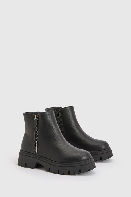 Wide Fit Zip Detail Chunky Chelsea Boots - Image 3