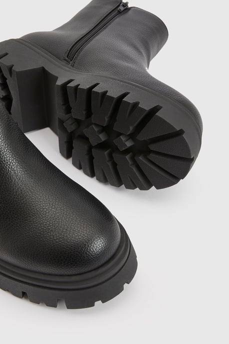 Wide Fit Zip Detail Chunky Chelsea Boots - Image 5