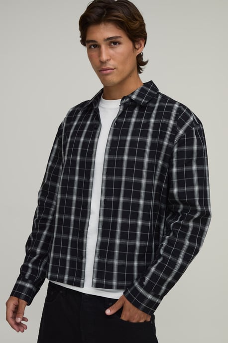 Oversized Boxy Long Sleeve Check Shirt - Image 1