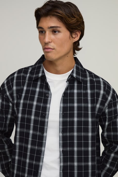 Oversized Boxy Long Sleeve Check Shirt - Image 3