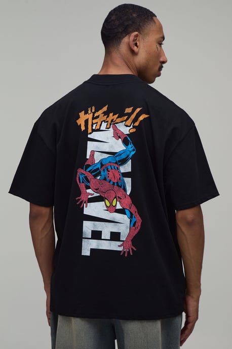 Oversized Spiderman License Print T-Shirt - Image 1