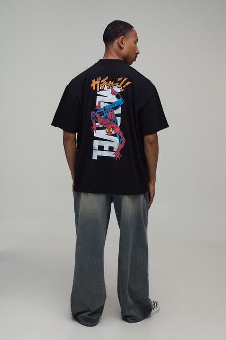 Oversized Spiderman License Print T-Shirt - Image 2