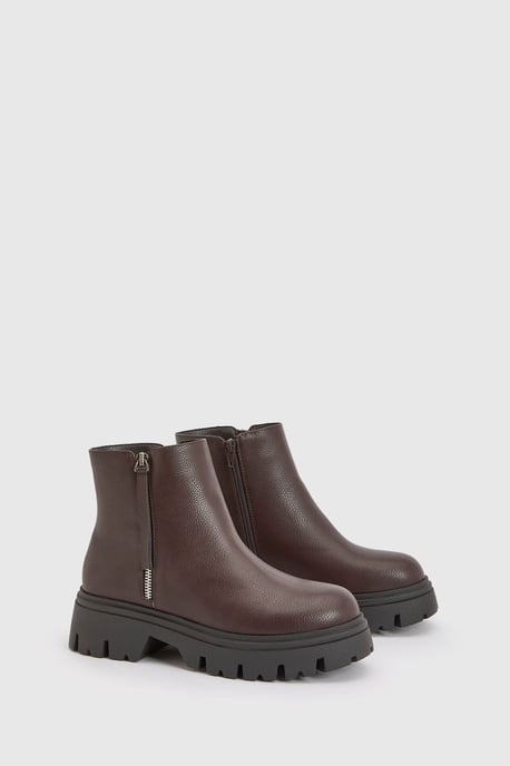 Wide Fit Zip Detail Chunky Chelsea Boots - Image 3