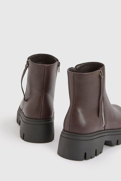Wide Fit Zip Detail Chunky Chelsea Boots - Image 4