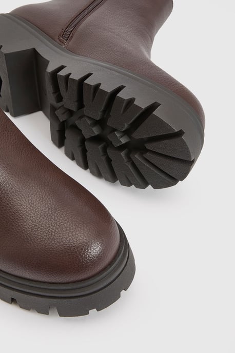 Wide Fit Zip Detail Chunky Chelsea Boots - Image 5