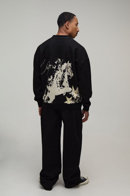 Relaxed Western Jacquard Knitted Jumper - Image 2
