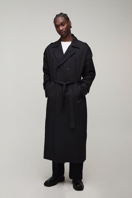 Tall Oversized Twill Trench Coat - Image 1