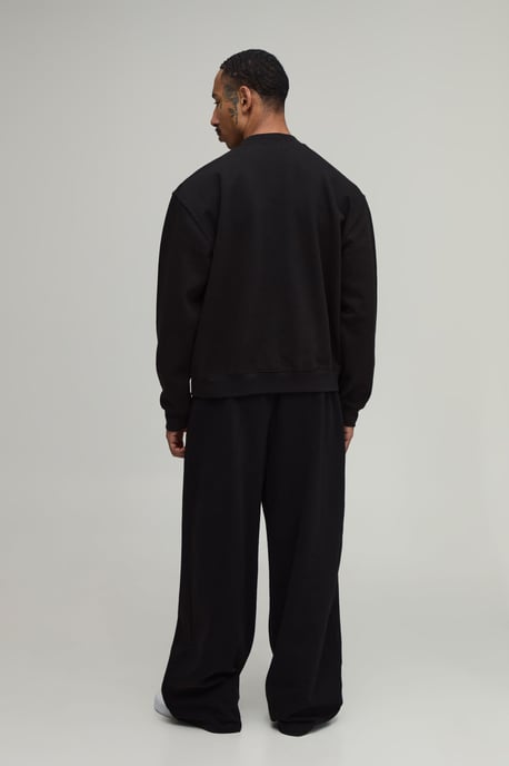 Black Oversized Boxy Worldwide Graffiti Print Sweatshirt - Image 3