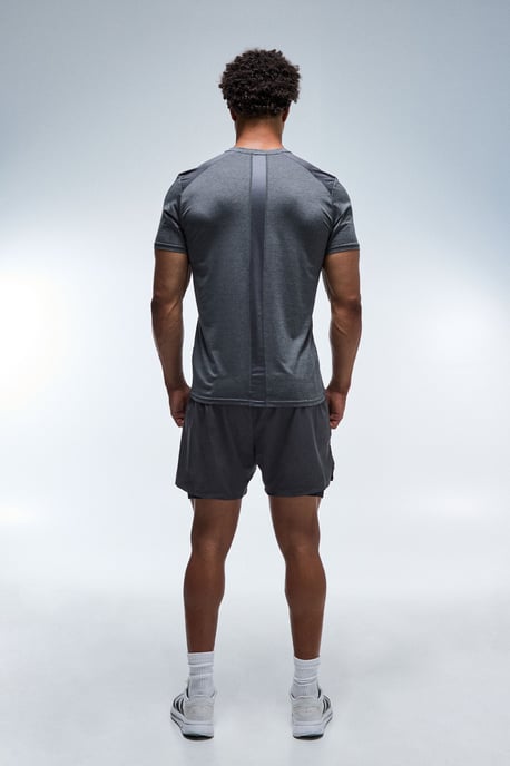 Man Active Marl Back Panel Regular Fit T-Shirt - Image 2