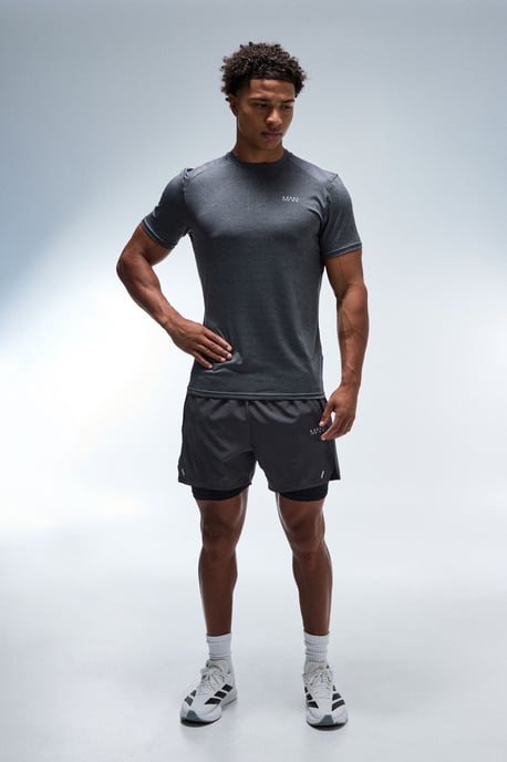Man Active Marl Back Panel Regular Fit T-Shirt - Image 4